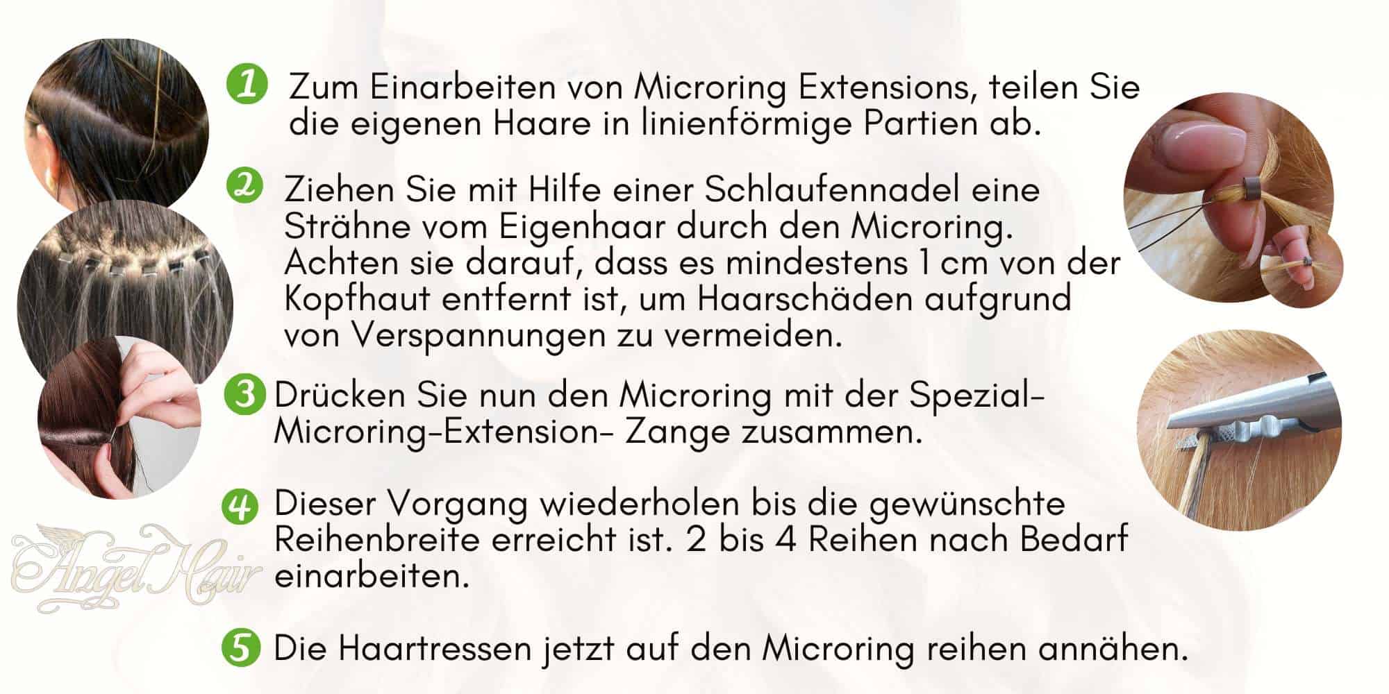 Haartressen mit microringe